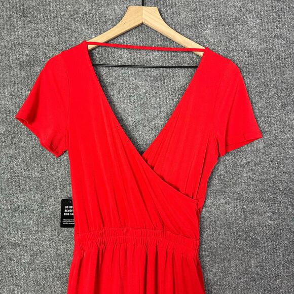 NWT Express Jumpsuit Faux Wrap Straight Leg Stretch Romper Women’s Sz XS - Picture 4 of 7